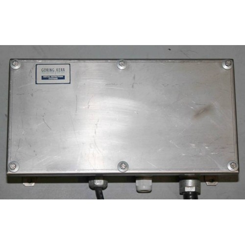 Goring Kerr DSP1 Metal Detector Head with three cable connectors at the bottom and a rectangular metal case.