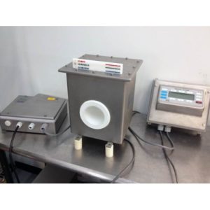 Goring Kerr DSP2 Pipeline Metal Detector 4" with control unit and electronic display on stainless steel table.