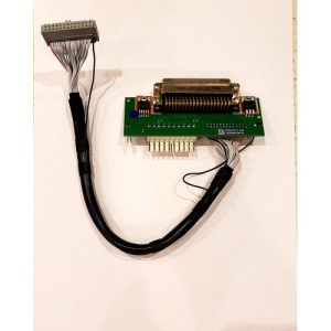 The reconditioned Mettler Toledo V48 interconnect board with ribbon cable and connector on a white background.