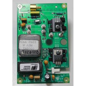 The Ramsey Metal Scout IIe Oscillator Board is a green PCB with capacitors, resistors, relays, and connectors.