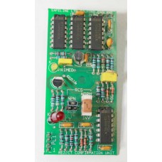 Mettler Toledo-Safeline Reject Confirmation Board with resistors, capacitors, IC chips, and a red LED on its surface.